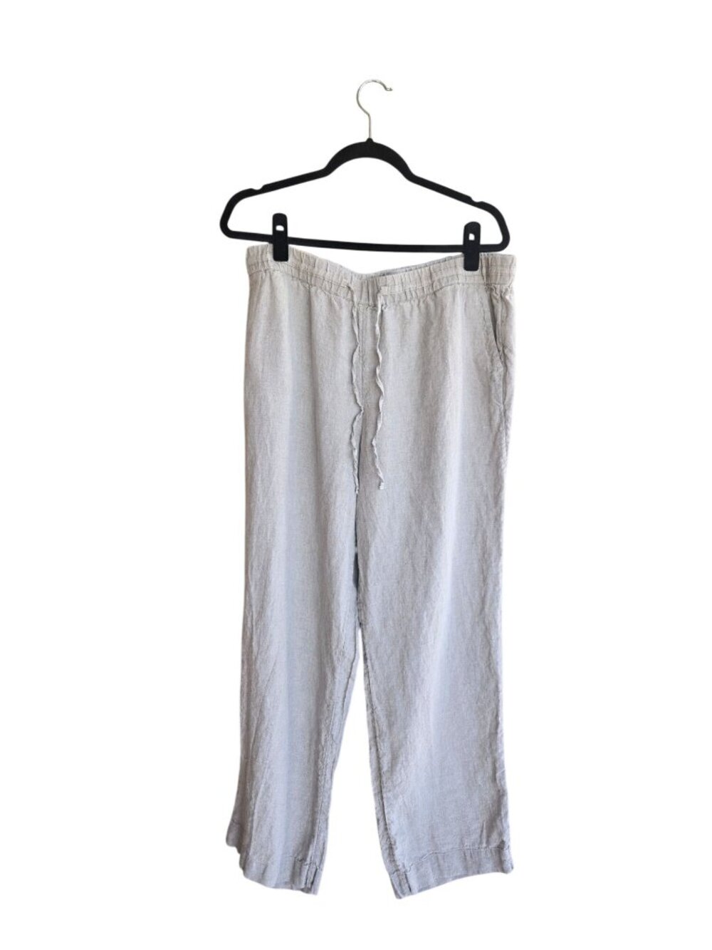 Charter Club Linen Luxury Pull On Drawstring Elastic Waist Pants Women's Large